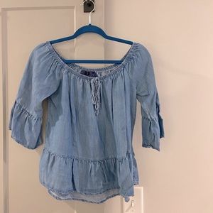 OTS sleeves jean top
